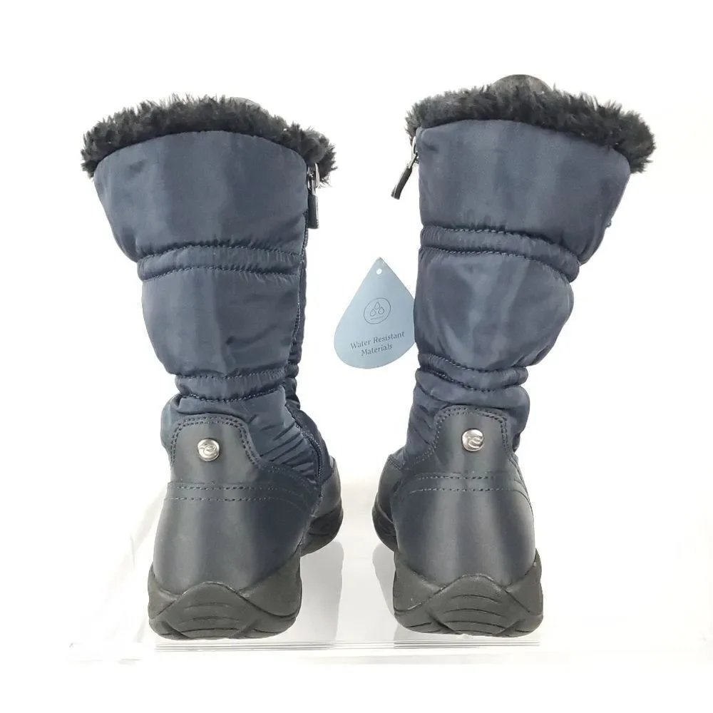 Easy Spirit‎ dark Navy Water Resistant Thermal Sock Lining Winter Boots sz 6.5